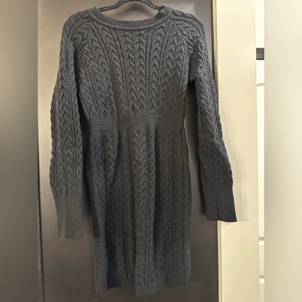 Elegant Black Cable Knit Dress